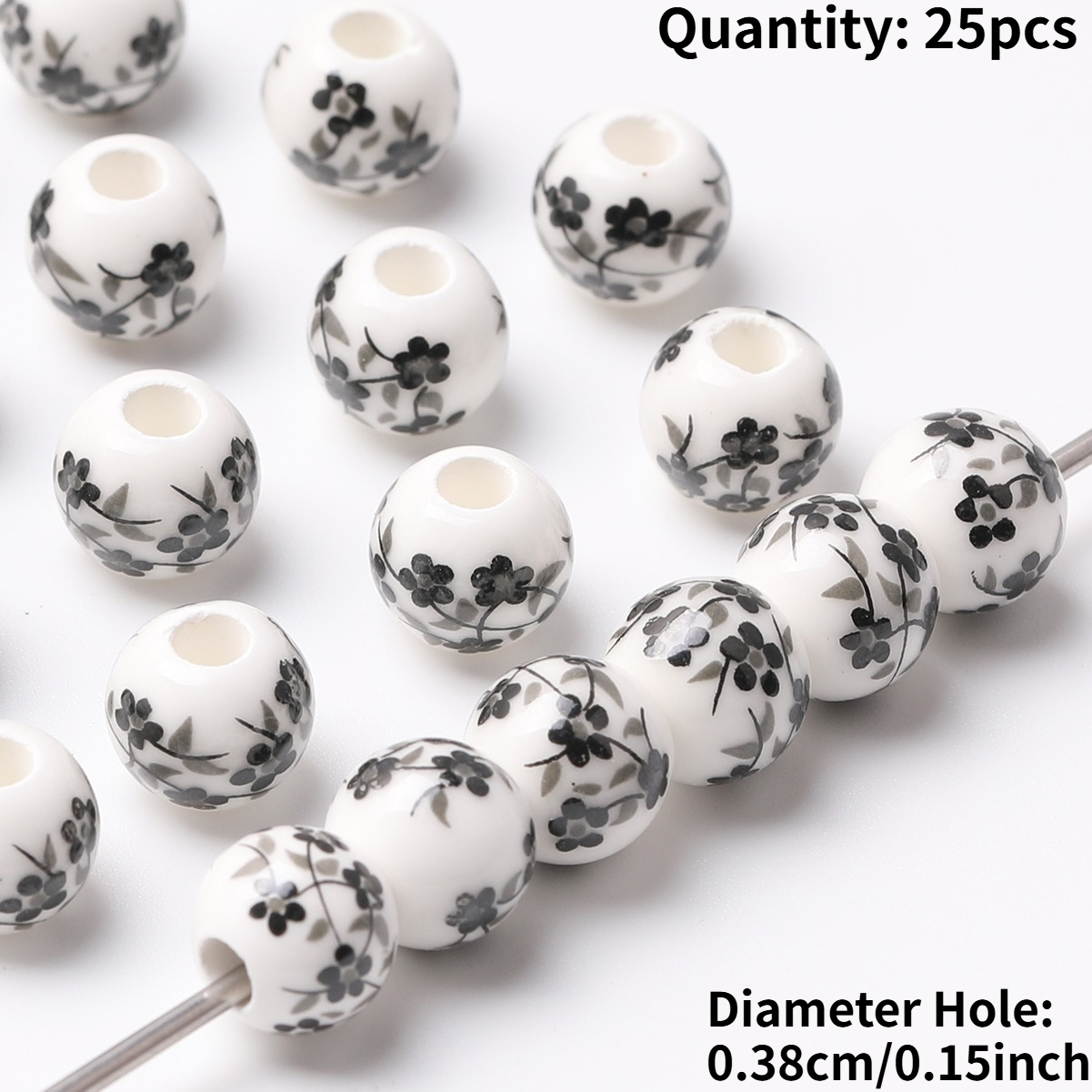 25pcs Vintage Ceramic Beads for DIY Jewelry Making